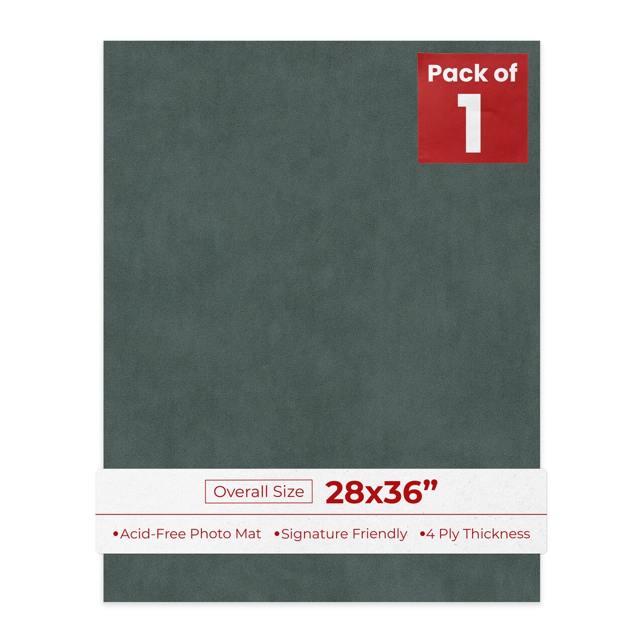 Dark Grey Suede 28x36 Uncut Mat Board - Blank Sheets, No Opening
